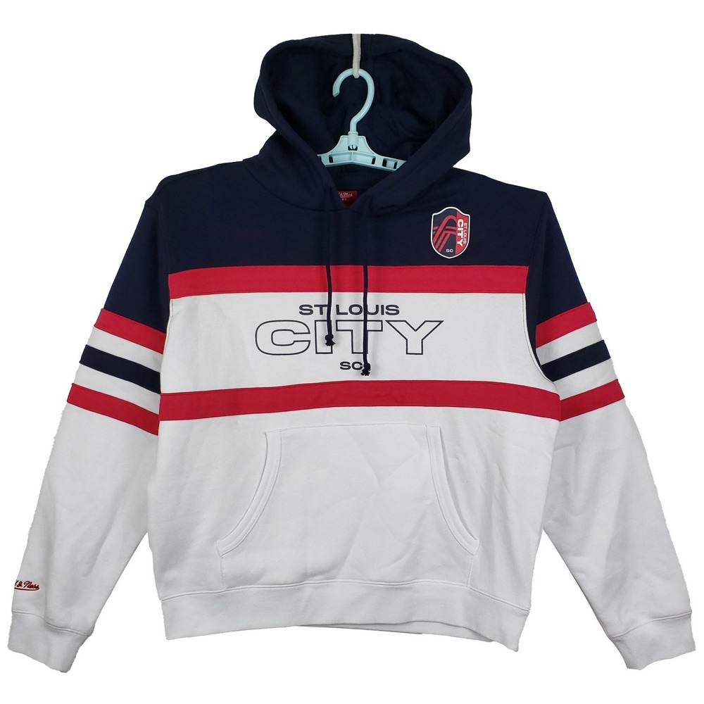 St. Louis City SC Mitchell & Ness MLS Womens Large Hoodie‎ White Black Red NWT